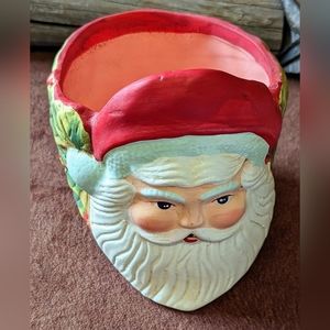 Vintage Collectible Christmas Santa Pot